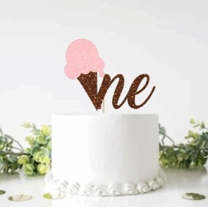 Birthday one cake topper | first birthday Ice cream cake topper