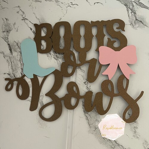 Boots or Bows Gender Reveal Banner Baby Shower Decorations Etsy