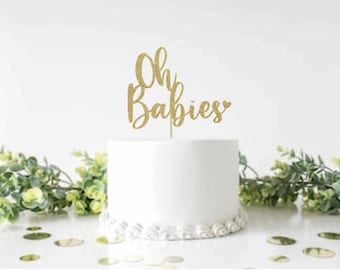 Oh babies cake topper | Twins cake topper | Baby shower cake topper