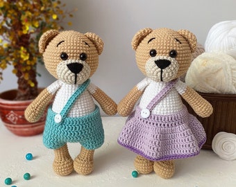 CROCHET BEAR PATTERN Amigurumi bear Stuffed bear pattern Easy crochet pattern Crochet bear toy Plush bears