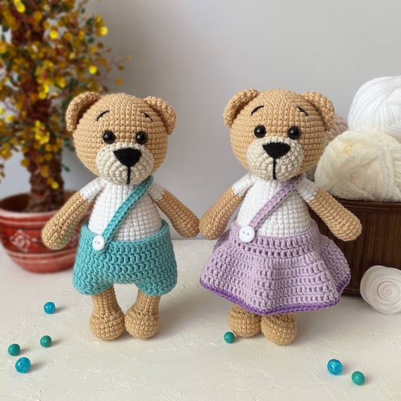 CROCHET BEAR PATTERN Amigurumi bear Stuffed bear pattern Easy crochet pattern Crochet bear toy Plush bears