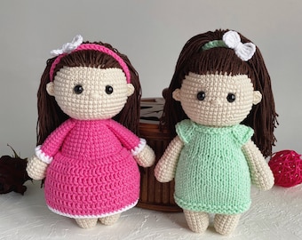 CROCHET DOLL PATTERN Amigurumi doll pdf pattern Doll crochet tutorial Diy little doll Amigurumi girl Digital Download