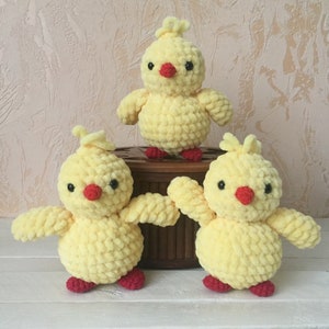 CHICK CROCHET PATTERN, Easter chicken, Amigurumi chick, Chicken crochet toy, Little chick pattern image 2