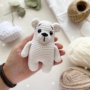 Modèle au crochet OURS POLAIRE, Modèle ours polaire, Modèle jouet ours au crochet, Ours polaire amigurumi, Modèle PDF et Modèles crochet