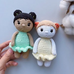 CROCHET DOLL PATTERN Amigurumi doll tutorial pdf Diy little doll Amigurumi toys Digital Download