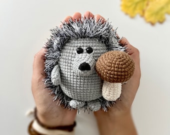 HEDGEHOG CROCHET PATTERN Amigurumi tutorial pdf Diy plush hedgehog Easy to crochet Cute forest animal pattern