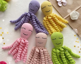 Crochet Octopus Pattern Amigurumi Octopus for infant Diy baby shower gift Amigurumi sea creature pdf Toy for Preemies Instant download