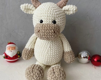 CROCHET BULL PATTERN Amigurumi bull tutorial Stuffed plush animal diy Easy crochet pattern pdf Instant download Digital