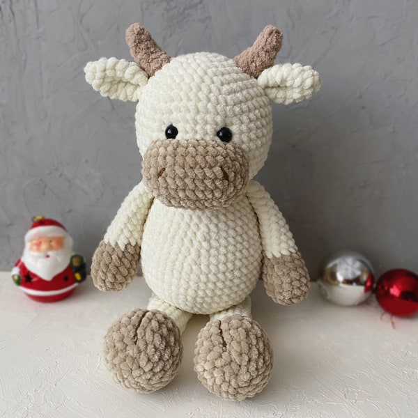 CROCHET BULL PATTERN Amigurumi bull tutorial Stuffed plush animal diy Easy crochet pattern pdf Instant download Digital