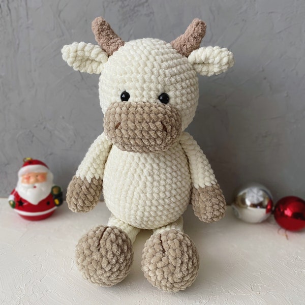 CROCHET BULL PATTERN Amigurumi bull tutorial Stuffed plush animal diy Easy crochet pattern pdf Instant download Digital