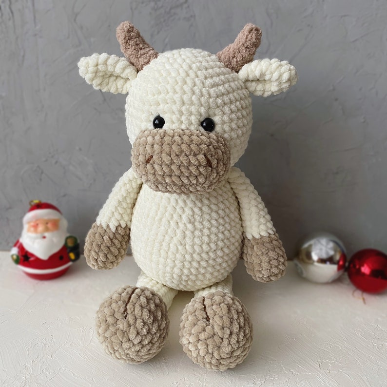 CROCHET BULL PATTERN Amigurumi bull tutorial Stuffed plush animal diy Easy crochet pattern pdf Instant download Digital image 1