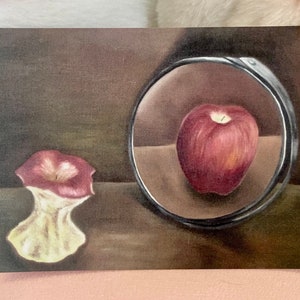 Unperfekt perfekt, Reflexion, Spiegel, Vintage, Handzeichnung Postkarte, Malerei Postkarte, künstlerische Postkarte, Wanddekor, bestes Geschenk