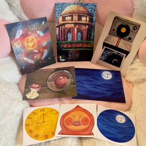 Coleção completa de melhor presente, Lua, Sonho, SF, Palácio de Belas Artes, Câmera, Maçã, Bluemoon, Kobito, Cartão postal de desenho à mão, Adesivos para laptop