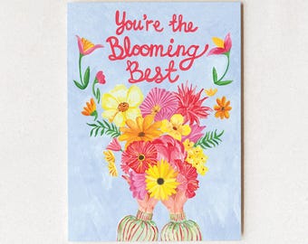 Hand-Painted Floral Mother's Day Card, Mum Appreciation