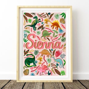 Dinosaur Name Print: Personalized Kids Wall Art