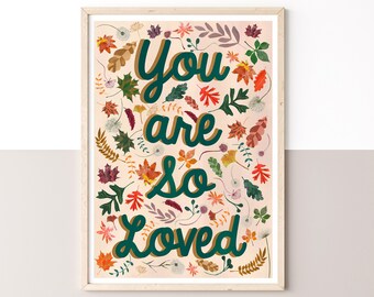 You Are So Loved Print | Woodland Nursery Wall Art | Woodland Nursery Decor