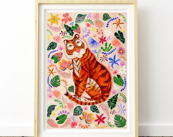 Tiger Safari Print | Safari Nursery Wall Art | Tiger Nursery Decor