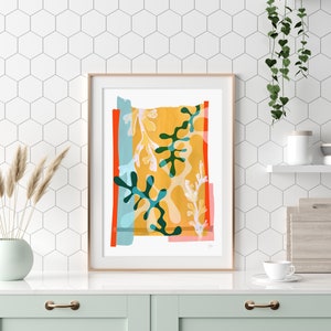 Modern Botanical Art, Yellow Painting, Bright Modern Art
