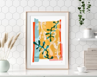 Modern Botanical Art, Yellow Painting, Bright Modern Art