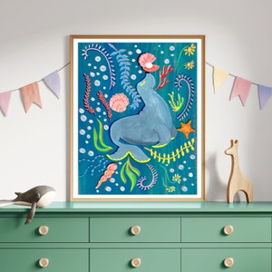 Sea Animal Art Print, Colourful Under the Sea Decor, Ocean Nursery Prints