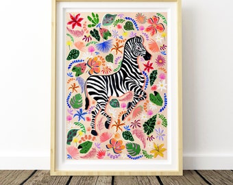 Zebra Safari Print | Safari Nursery Wall Art | Zebra Nursery Decor