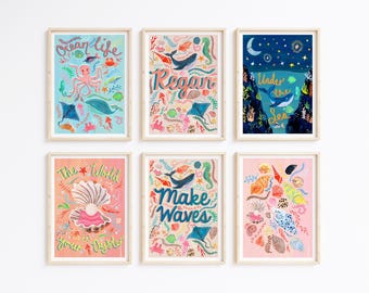Under the Sea Print Set: Personalized Nautical Wall Art