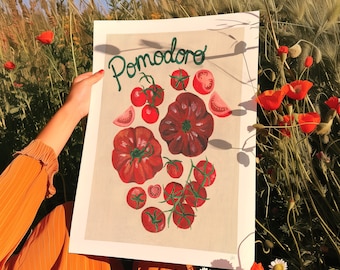 Tomato Pomodoro Print: Italian Kitchen Giclée Art