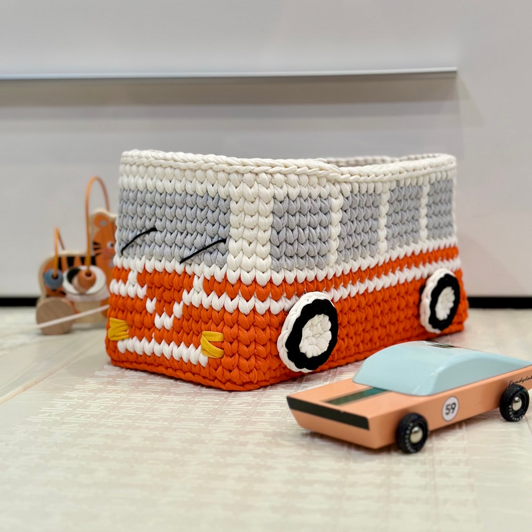 Retro Bus Basket, Storage Basket, Gift for Boy, Nursery Decor - Etsy