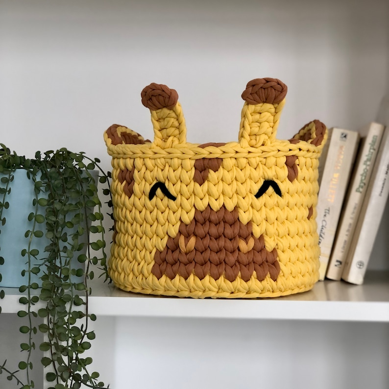 Knitted Animal Storage Basket Knitted Baskets for Childrens Etsy