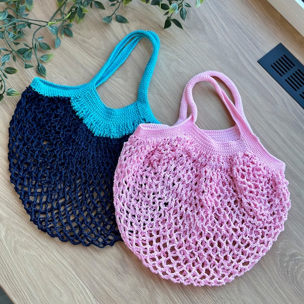 Knit market bag, Eco bag for products, String bag