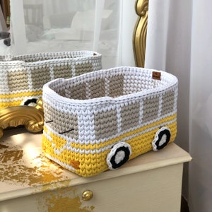 Panier de bus rétro, Panier de rangement, Cadeau pour garçon, Décoration de chambre d'enfant