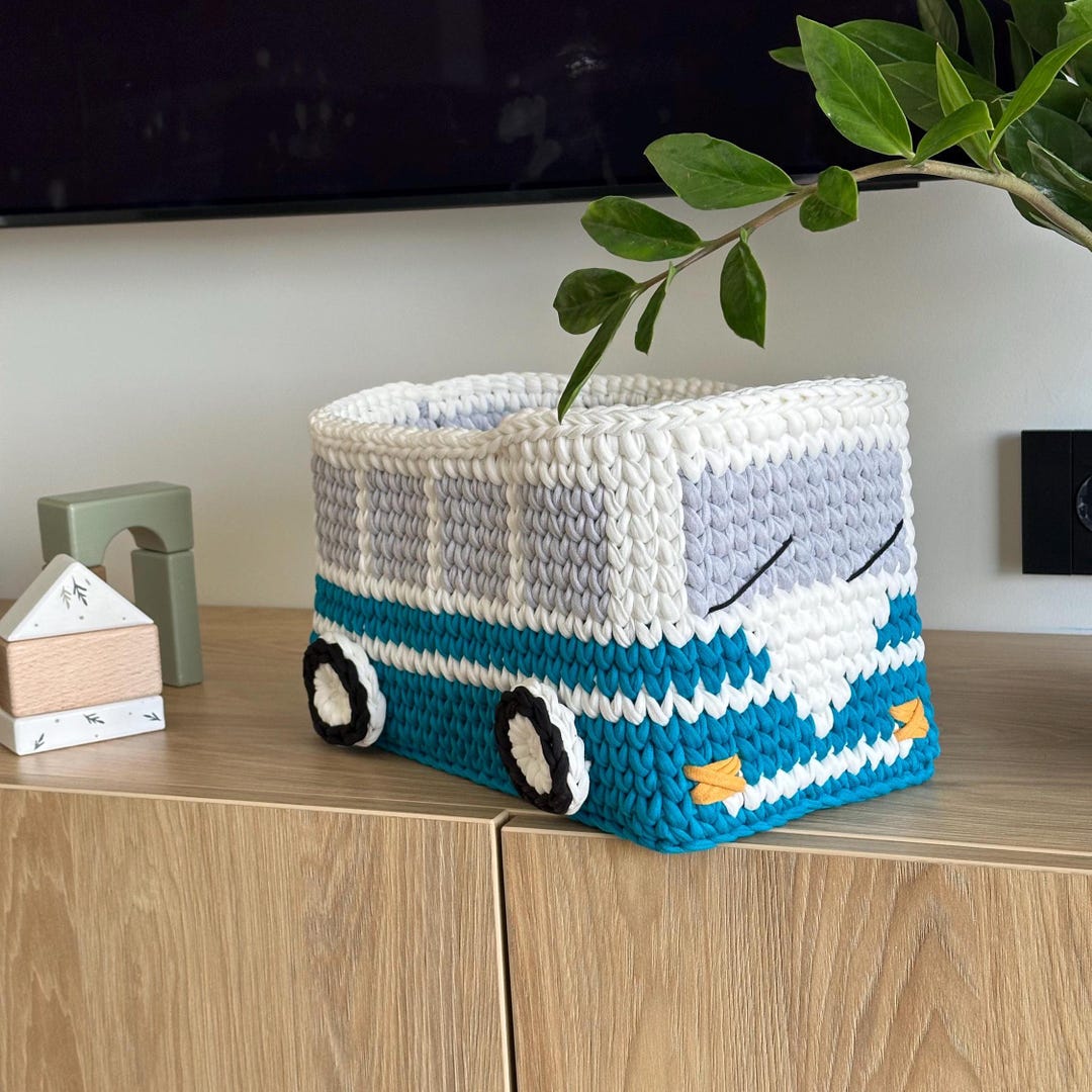 Retro Bus Basket, Storage Basket, Nursery Decor, Gift for Baby - Etsy