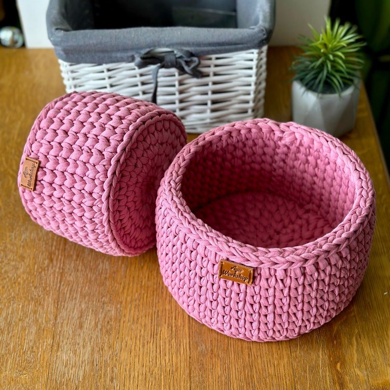 Set of Crochet Baskets Nursery Storage Baby Room Organizer Etsy