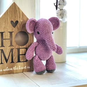 Soft elephant, Baby’s first soft toy, Knitted toy, Elephant stuffed toy, Baby shower gift, Crochet elephant
