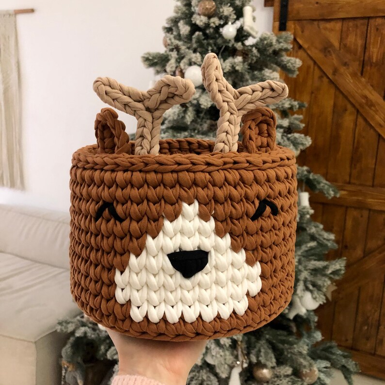 Knitted Animal Storage Basket Knitted Baskets for Childrens Etsy