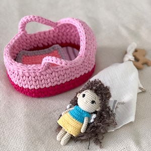 Cama para muñecas, Cuna para muñecas, Cuna para muñecas, Moisés para muñecas, Cesta para muñecas