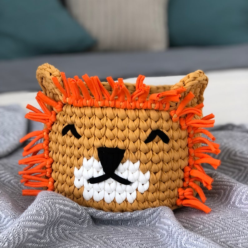 Knitted Animal Storage Basket Knitted Baskets for Childrens Etsy