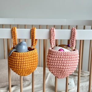 Crochet Crib Organizer: Hanging Nursery Storage Basket
