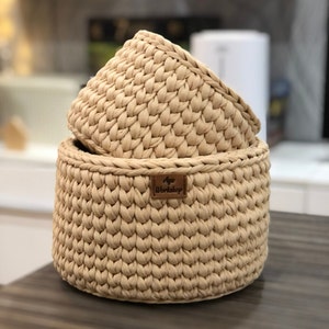 Set of handmade baskets, Storage baskets, Gift baskets