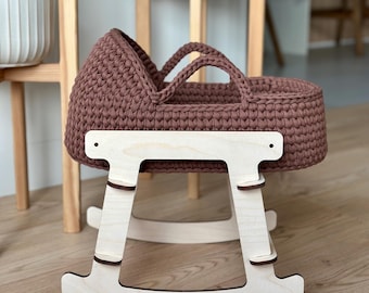 Kids doll bassinet with hood, Baby doll bassinet carrier, Gift Christmas a Day