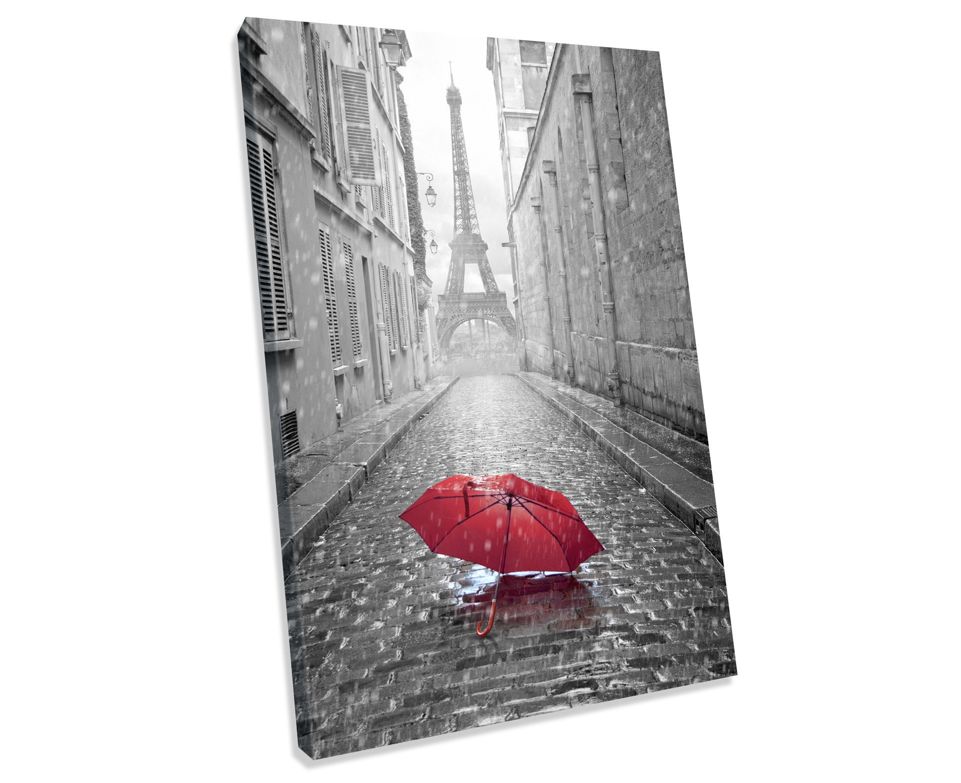 Red Umbrella Eiffel Tower Paris CANVAS WALL ART Picture Print Etsy