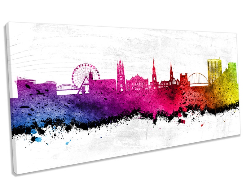 Newcastle Upon Tyne Skyline Cityscape CANVAS ART Framed Etsy