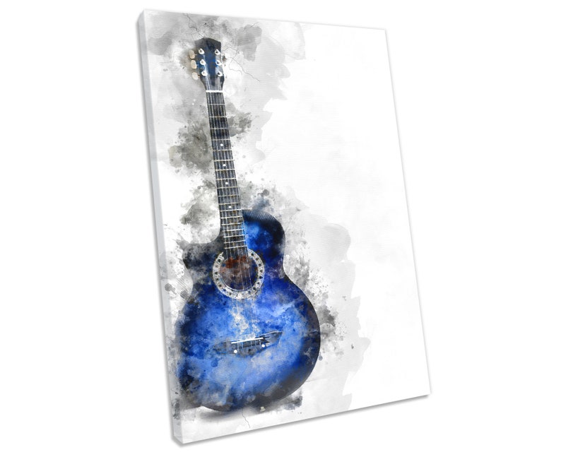 Guitar Modern Music CANVAS ART Framed Picture Print