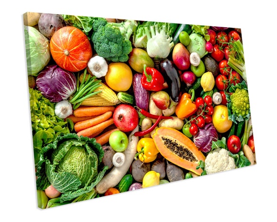 Fresh Fruit & Vegetables Food Kitchen CANVAS ART PRINT Box | Etsy