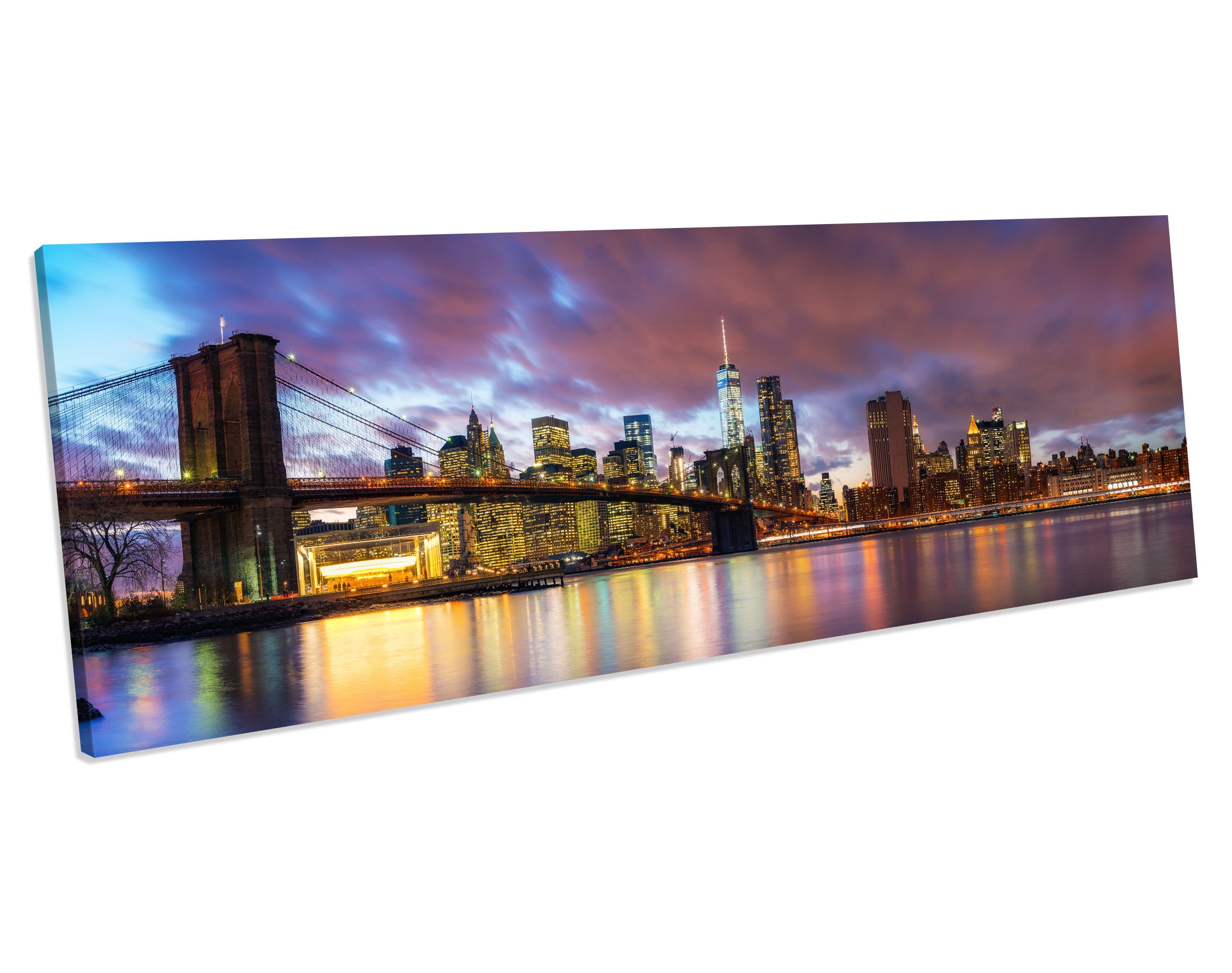New York City Skyline Panoramic CANVAS ART Picture Print Etsy