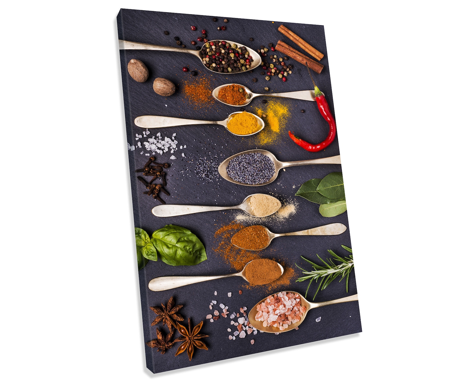 Herbs & Spices Spoons Kitchen CANVAS WALL ART Framed Print Etsy