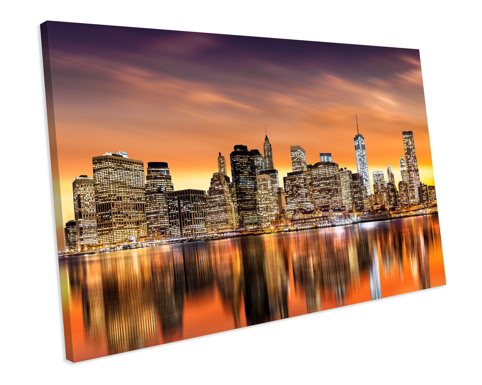 New York City Skyline CANVAS WALL ART Framed Picture Print Etsy
