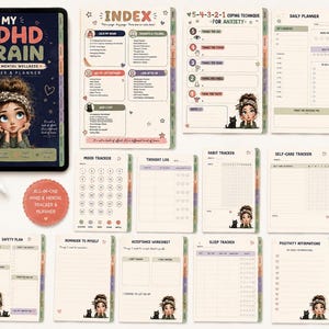 ADHD Digital Planner | Adhd Mental Health Journal GoodNotes ADHD Planner Daily Planner | Habit Tracker | Anxiety Journal PDF