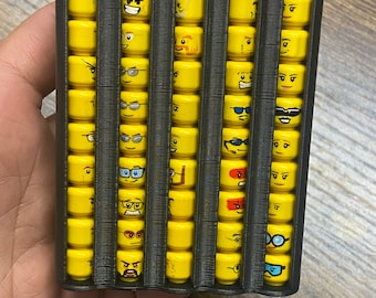 Original Design – 2-Set LEGO Minifig Head Holder | 3D Printed Organizer with Lid | Holds 100 Heads Each | AFOL & KFOL