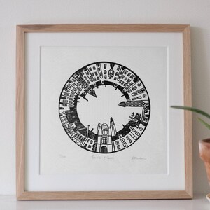 Cambridge University Graduation Gift, Gonville & Caius Cambridge Original Linoprint- Stylish present - Gift for him - Gift for her